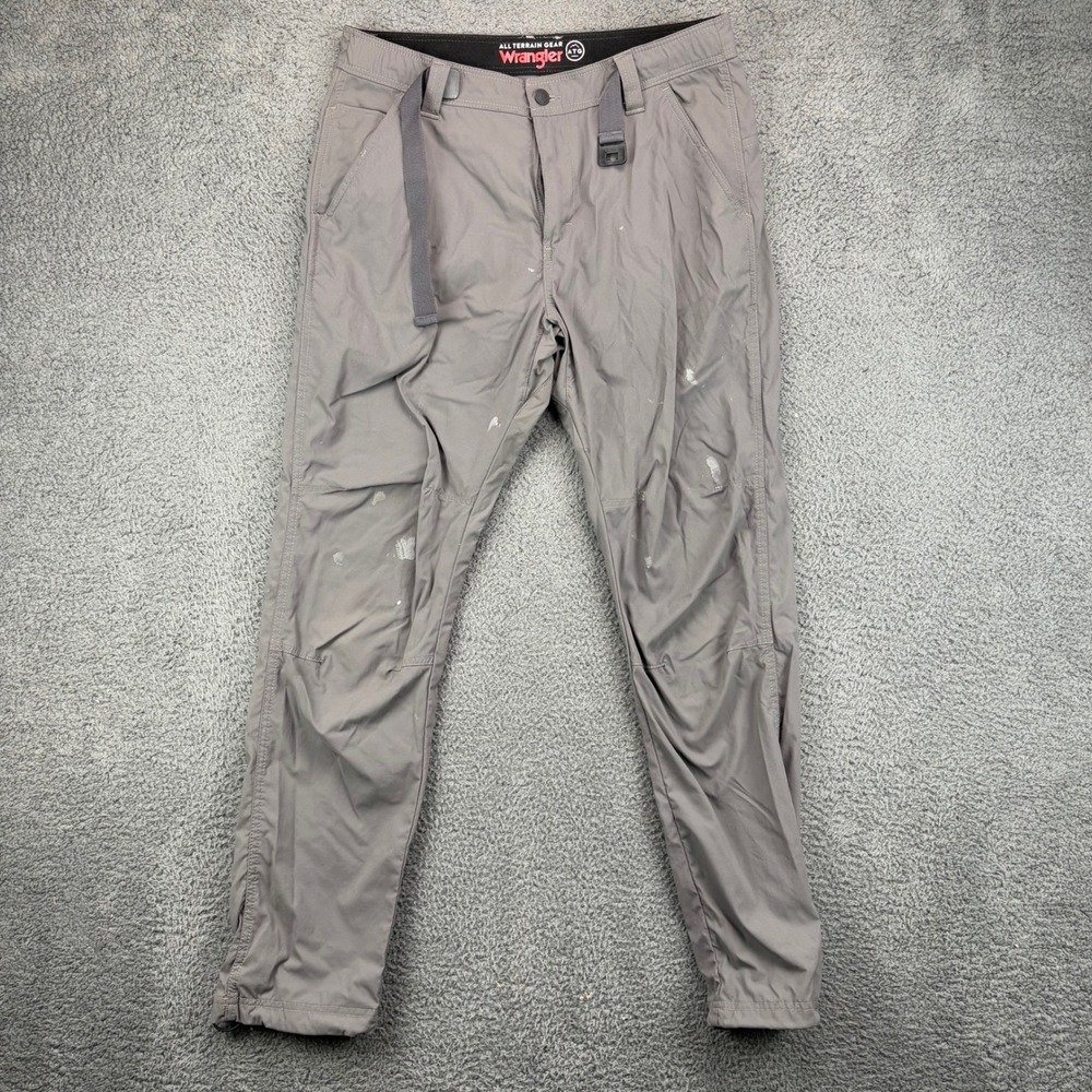 Wrangler ATG Mens Gray All Terrain Gear Utility Hiking Pants 32x30 Built In Belt